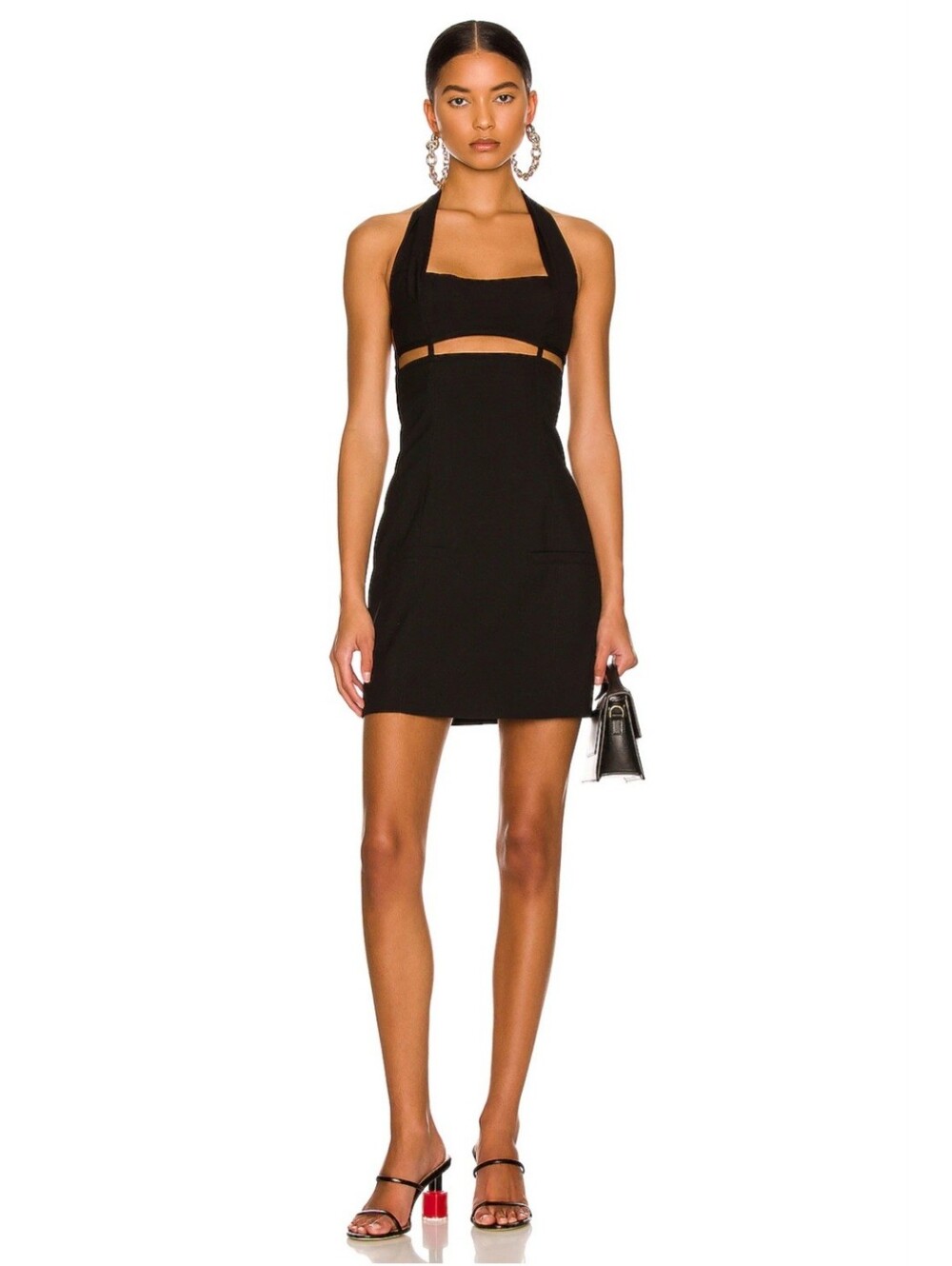 Jacquemus Black Limao Strappy Cutout Halter Mini Dress Size M